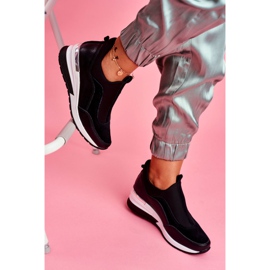 Vinceza Chaussures en cuir à enfiler pour femmes noires SG20-7769 2