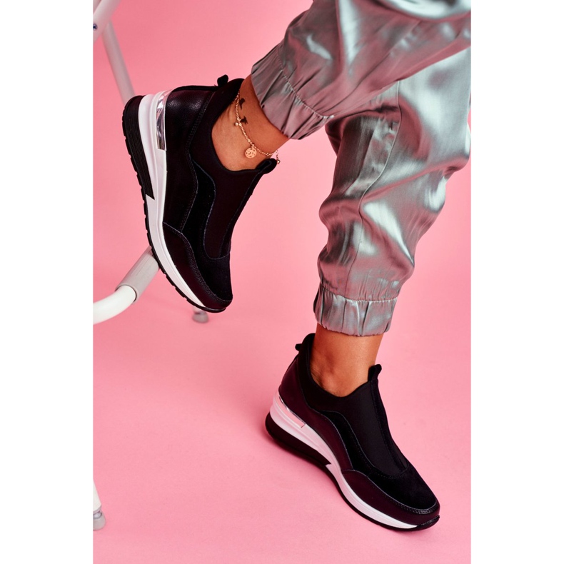 Vinceza Chaussures en cuir à enfiler pour femmes noires SG20-7769 2