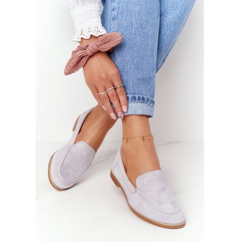 PS1 Richelieus Femme Slip On Daim Gris Twinky 1