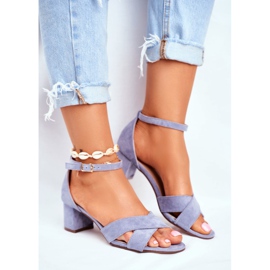 SEA Sandales en daim sur une barre Bleu Nela 2