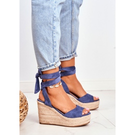 FRID Espadrilles Compensées Pour Femmes Bleu Ollie 1