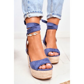 FRID Espadrilles Compensées Pour Femmes Bleu Ollie 2