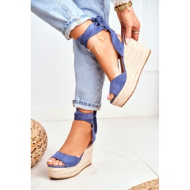FRID Espadrilles Compensées Pour Femmes Bleu Ollie 5