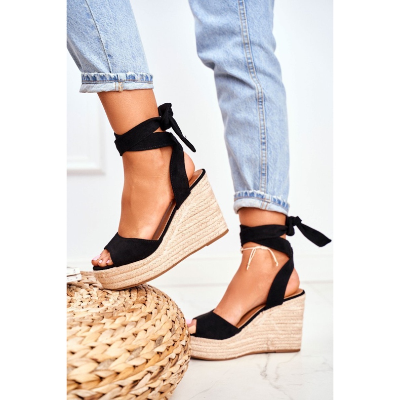 FRID Sandales Femme Espadrilles Compensées Noir Ollie 1