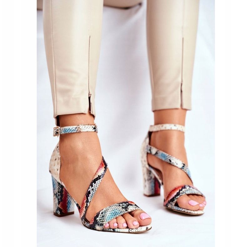 Sandales Pour Femmes À Talons Hauts Sergio Leone Serpent Rouge SK870 multicolore 1