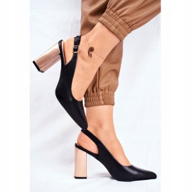 Escarpins Femme Talon Ouvert Sergio Leone Noir PB218 le noir jaune 1