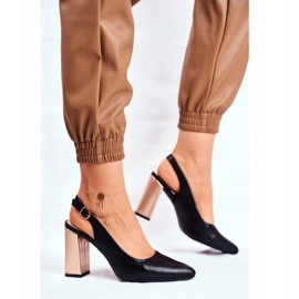 Escarpins Femme Talon Ouvert Sergio Leone Noir PB218 le noir jaune 2