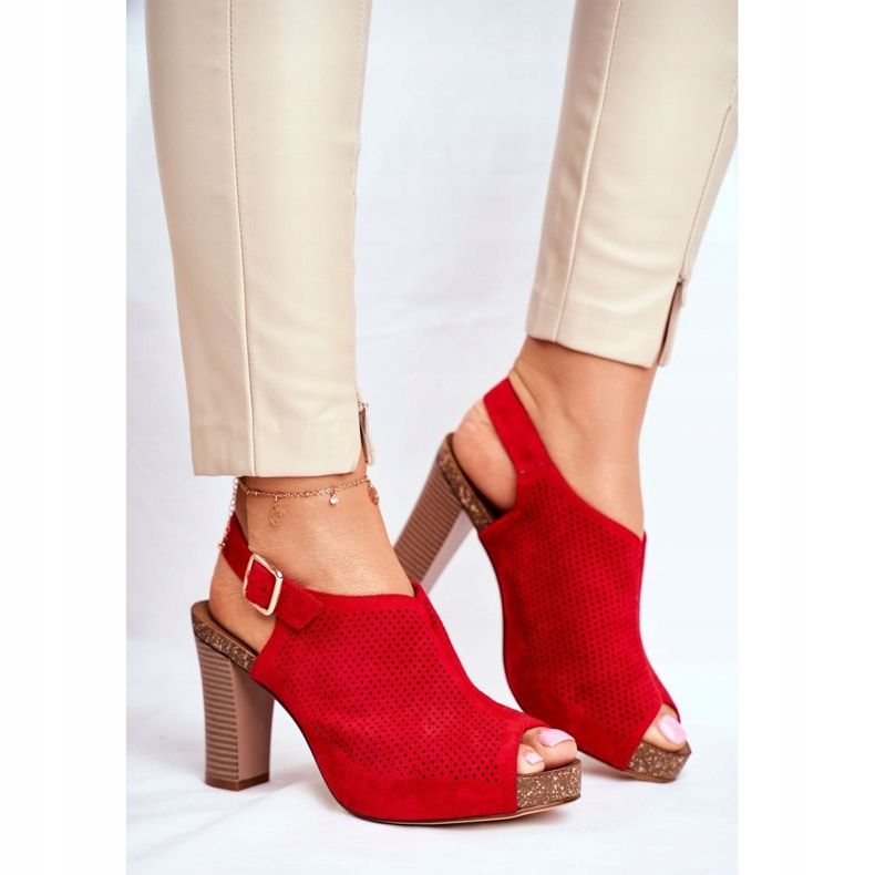 Sandales À Talons Hauts Pour Femmes Sergio Leone SK855 Rouge Senillo 1