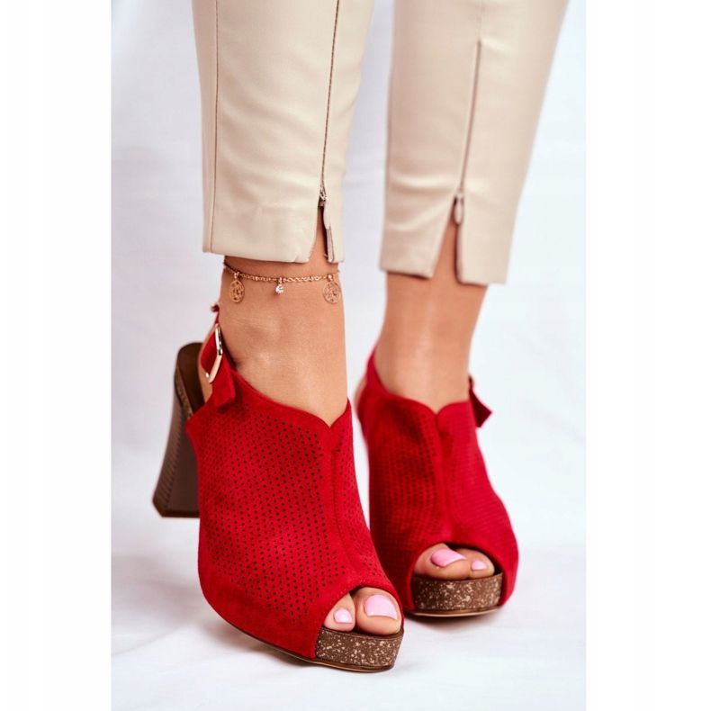 Sandales À Talons Hauts Pour Femmes Sergio Leone SK855 Rouge Senillo 2