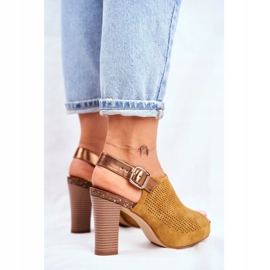 Sandales À Talons Hauts Pour Femmes Sergio Leone SK855 Jaune Senillo 3