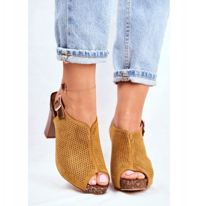 Sandales À Talons Hauts Pour Femmes Sergio Leone SK855 Jaune Senillo 2