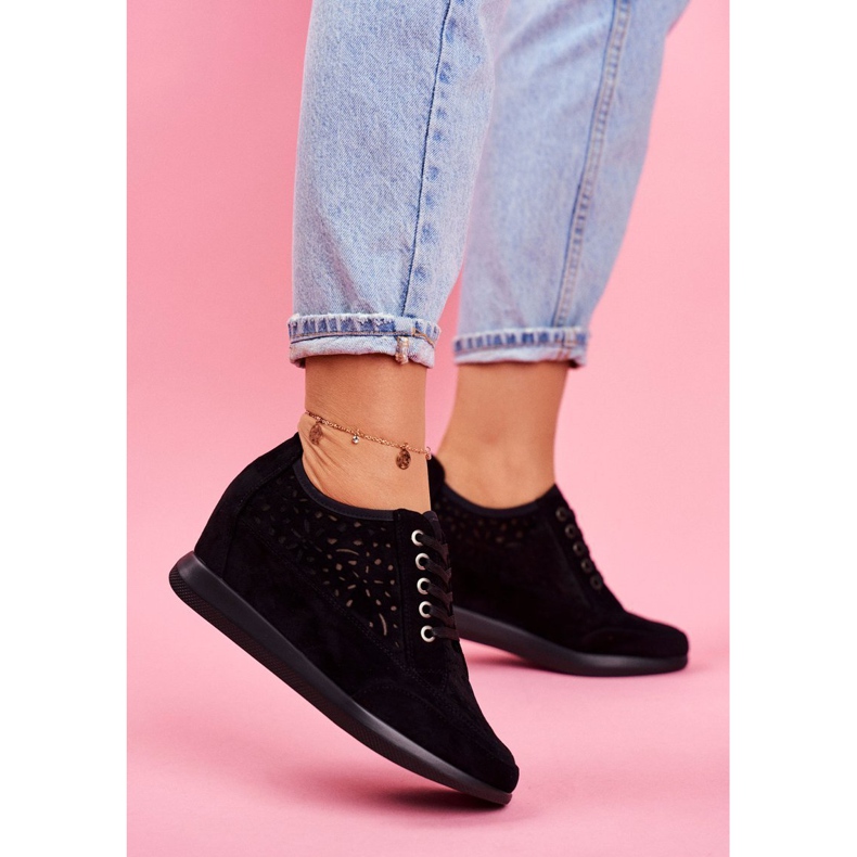 Baskets Femme Sergio Leone Ajouré Noir PB122 le noir 1