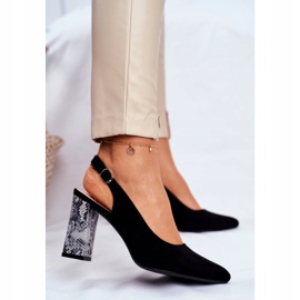 Escarpins pour femmes à talon ouvert Sergio Leone Black Snake PB218 noir 2