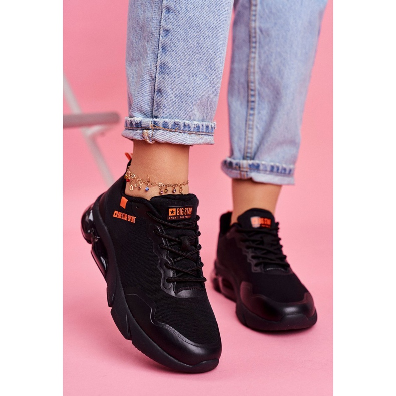 Chaussures de sport pour femmes Baskets Big Star Noir FF274946 le noir orange 1