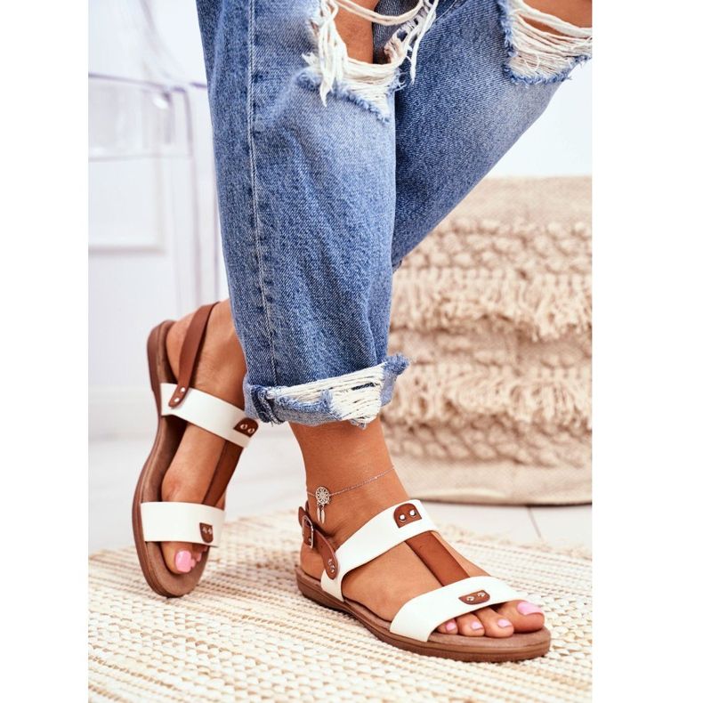 EVE Sandales élégantes pour femmes 8SD35-0307 Blanc Renna blanche 1