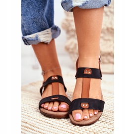 EVE Sandales élégantes pour femmes 20SD35-0307 Noir Renna 2