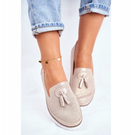 EVE Mocassins Femme Cuir Doré Amore Mio 2