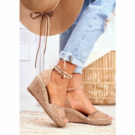 EVE Sandales Sur Compensées Femme Espadrilles Beige Sagittaire 2