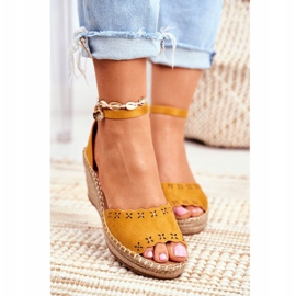 EVE Sandales Femme Espadrilles Compensées Jaune Sagittaire 4