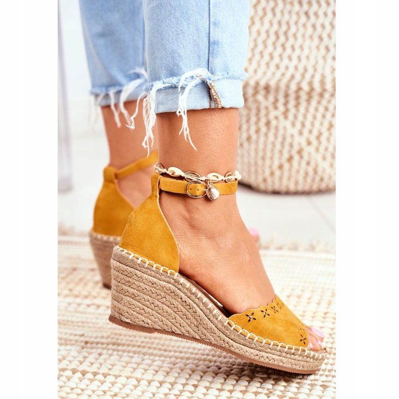 EVE Sandales Femme Espadrilles Compensées Jaune Sagittaire 2