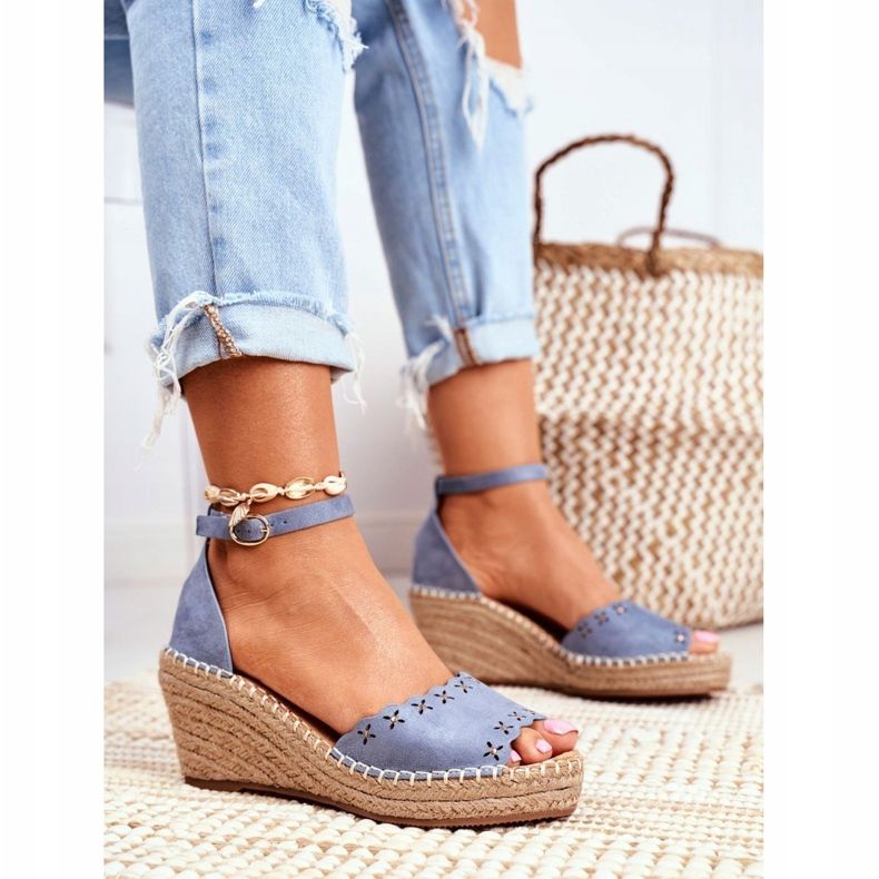 EVE Espadrilles Compensées Sandales Pour Femmes Sagittaire Bleu 1 EVE Espadrilles Compensées Sandales Pour Femmes Sagittaire Bleu 1