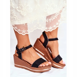 EVE Sandales compensées pour femmes noires Monroe le noir 2 EVE Sandales compensées pour femmes noires Monroe le noir 2