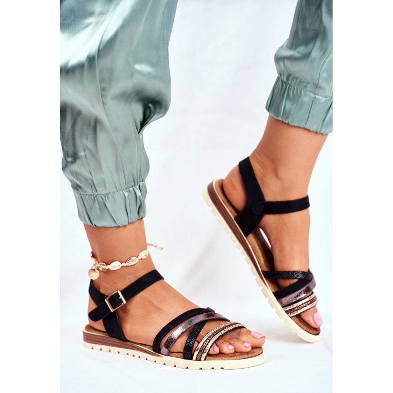 EVE Sandales Plates Femme Noir Replay le noir 2