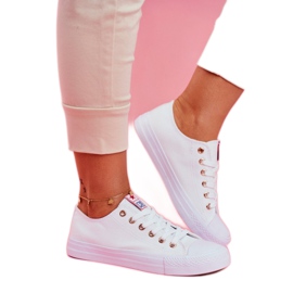 NEWS Baskets Basses Femme Tissu Blanc Ecoma 1