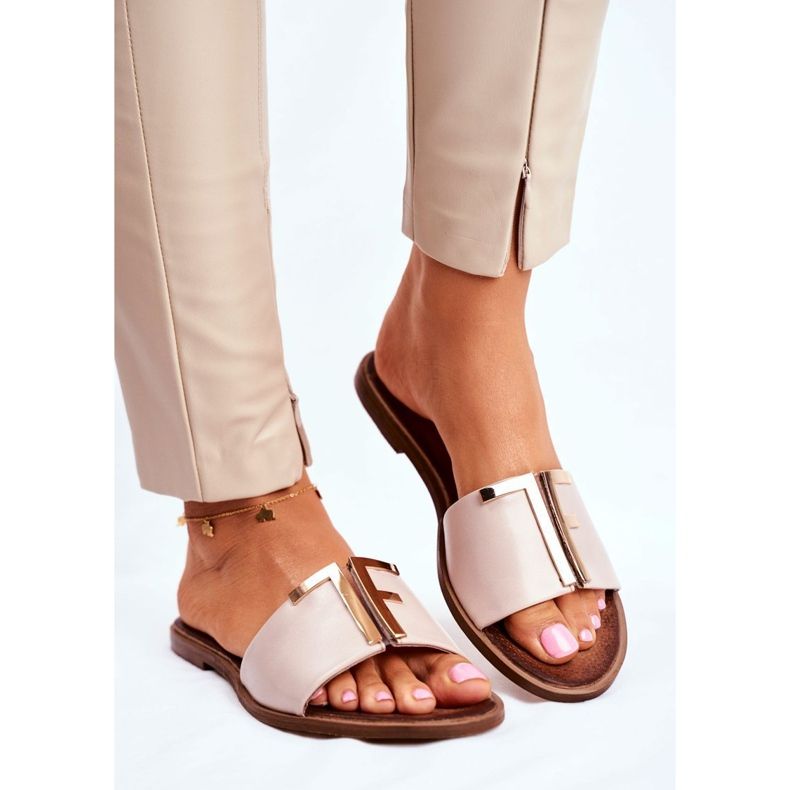 Chaussons Femme Élégante Beige Nicole Dilmah 1