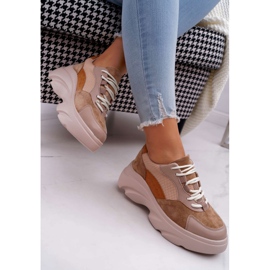 SEA Chaussures Sport Femme Semelle Épaisse Camel Cardamon brun 2