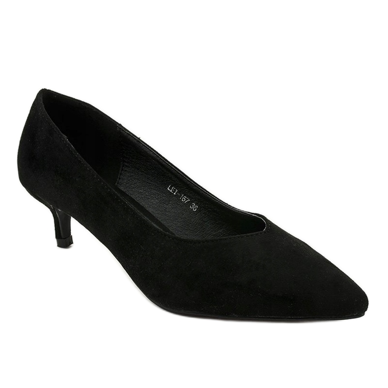 Escarpins noirs sur le talon LEI-167 le noir 1