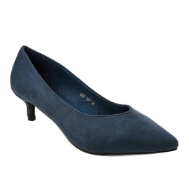 Escarpins bleus sur talon LEI-167 1