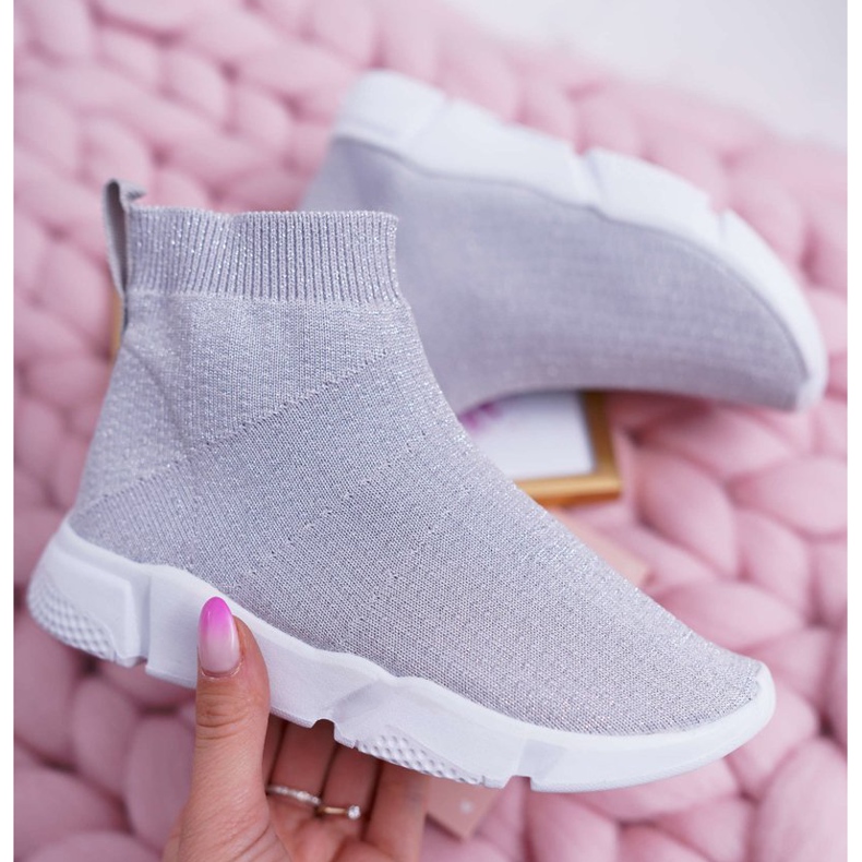 FRROCK Chaussures de sport pour enfants Brocade Silver Deva gris 1