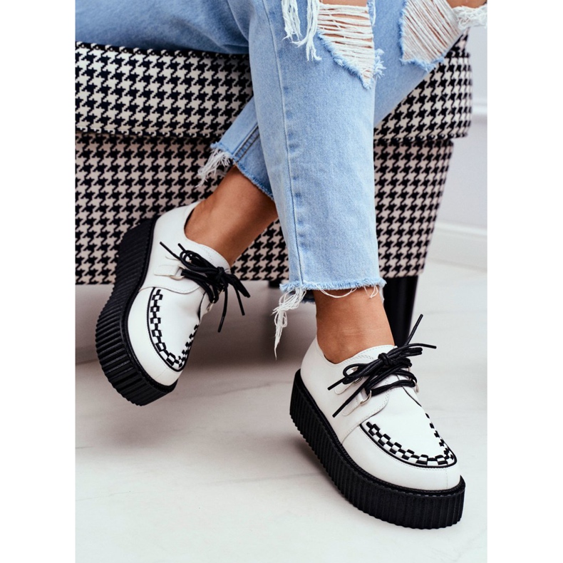 Smith's Creepers en cuir blanc sur la plate-forme Gocain 2