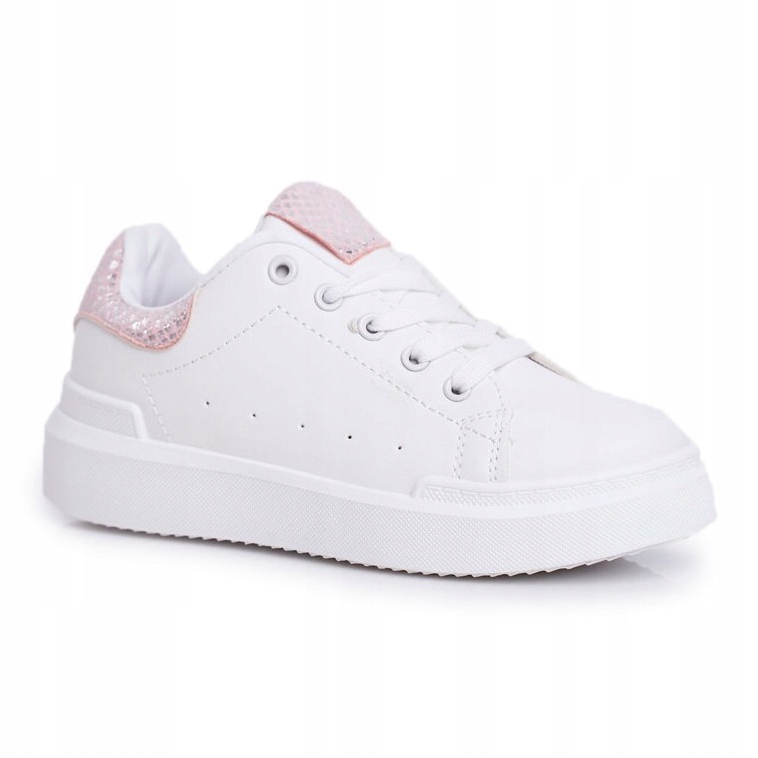 FRROCK Chaussures de sport blanches Ilonka pour enfants avec velcro rose 2