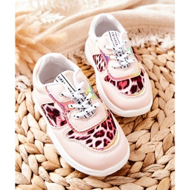 FRROCK Chaussures de sport pour enfants à motif léopard Pink Penny rose 1