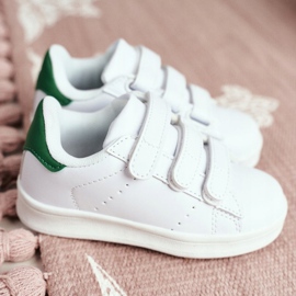 FRROCK Chaussures De Sport Enfant Jeunes Blanc Fifi Velcro blanche vert 1