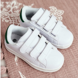 FRROCK Chaussures De Sport Enfant Jeunes Blanc Fifi Velcro vert 2