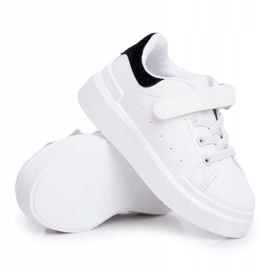 FRROCK Chaussures de sport pour enfants avec Velcro Blanc Bilbo noir 1