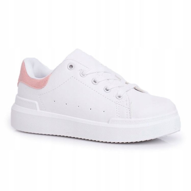 FRROCK Chaussures de sport pour enfants avec velcro blanc et rose Bilbo 2
