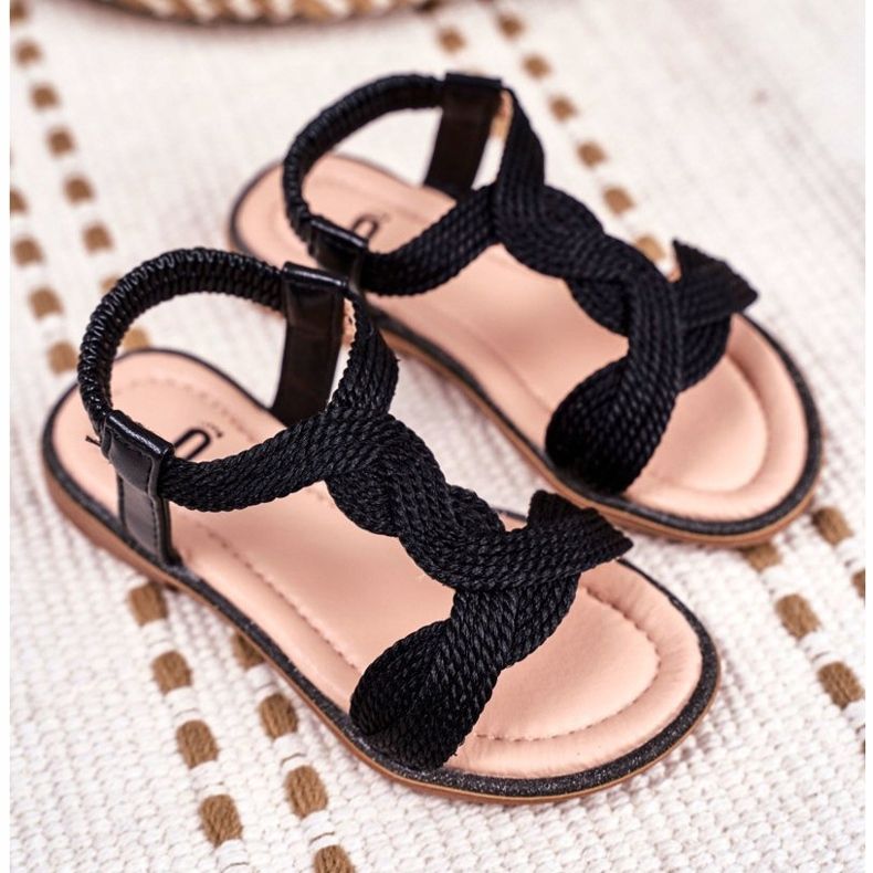 FRROCK Sandales Lamado noires pour enfants 2