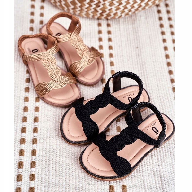 FRROCK Sandales Lamado noires pour enfants 1