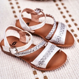 FRROCK Sandales Kremo argentées pour enfants gris 1