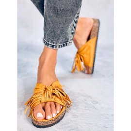 Chaussons boho miel pour femmes CK136P Jaune 2