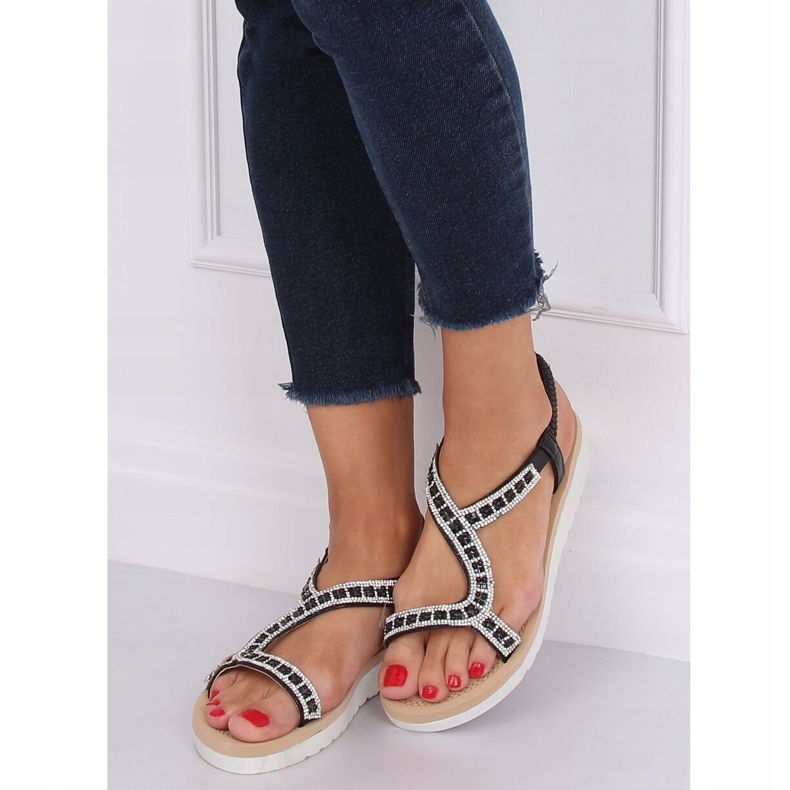 Sandales pour femmes noires HD-129 Noir 2