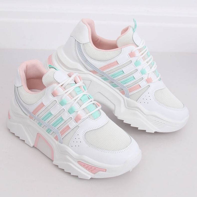 Blanc LV113P Chaussures de sport roses blanche 1 Blanc LV113P Chaussures de sport roses blanche 1
