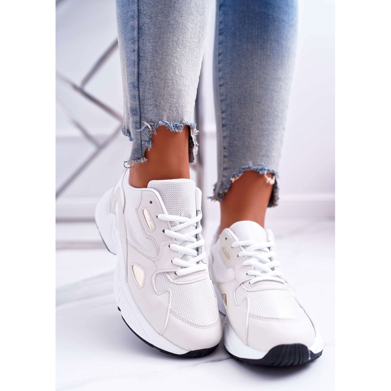 FRJ Chaussures Sport Femme Blanc Beige Szantal brun 2