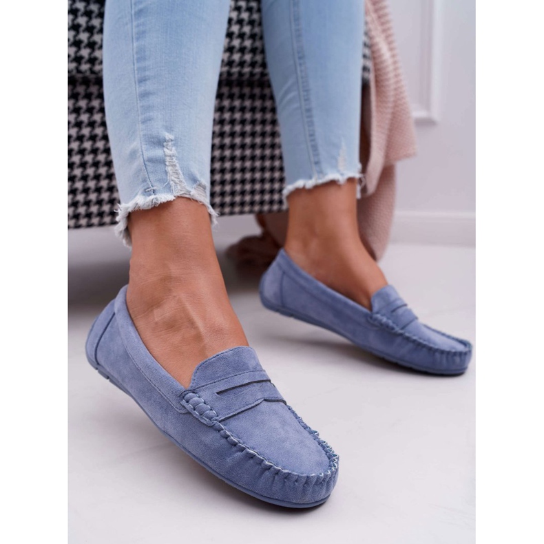 SEA Mocassins Bleus Femme En Daim Boléro 1