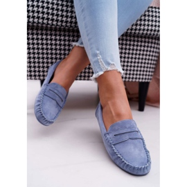 SEA Mocassins Bleus Femme En Daim Boléro 2