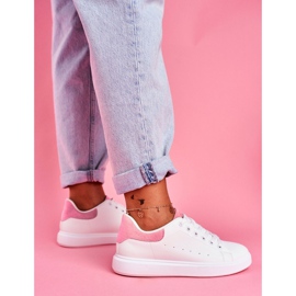 SEA Chaussures de sport pour femmes blanches à talon rose Milly 1